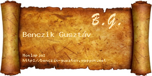 Benczik Gusztáv névjegykártya