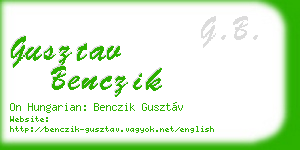 gusztav benczik business card