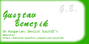 gusztav benczik business card
